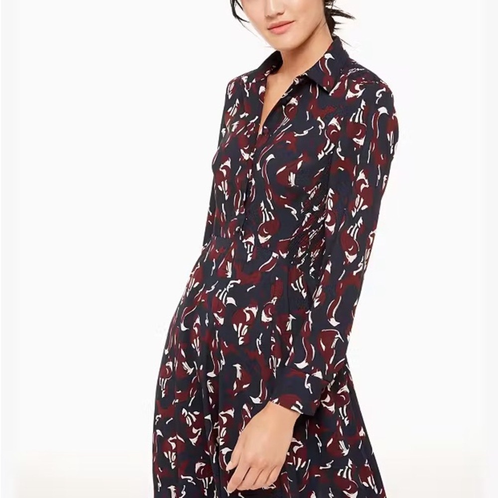 Kate Spade So Foxy Foxes Long Sleeve Smocked Dress